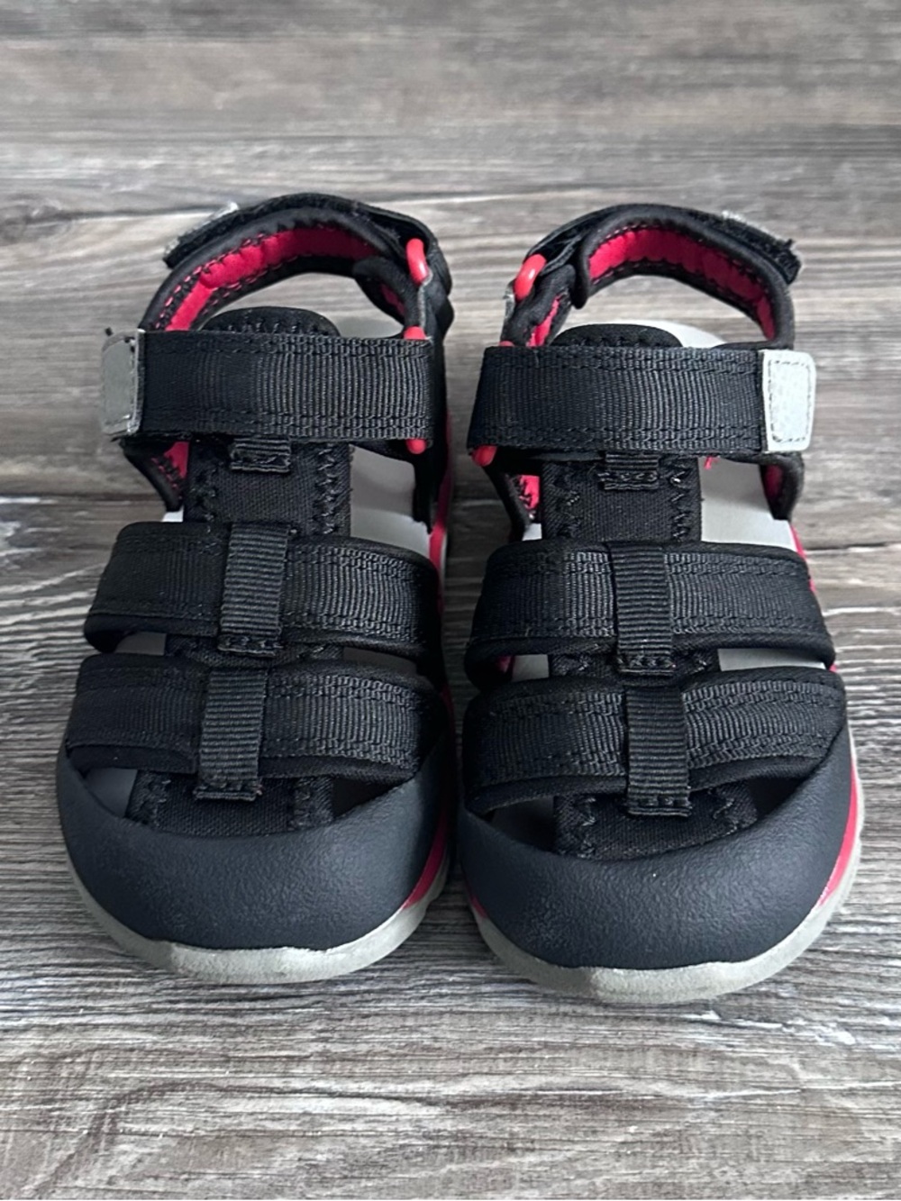 See kai run toddler sandals black and red